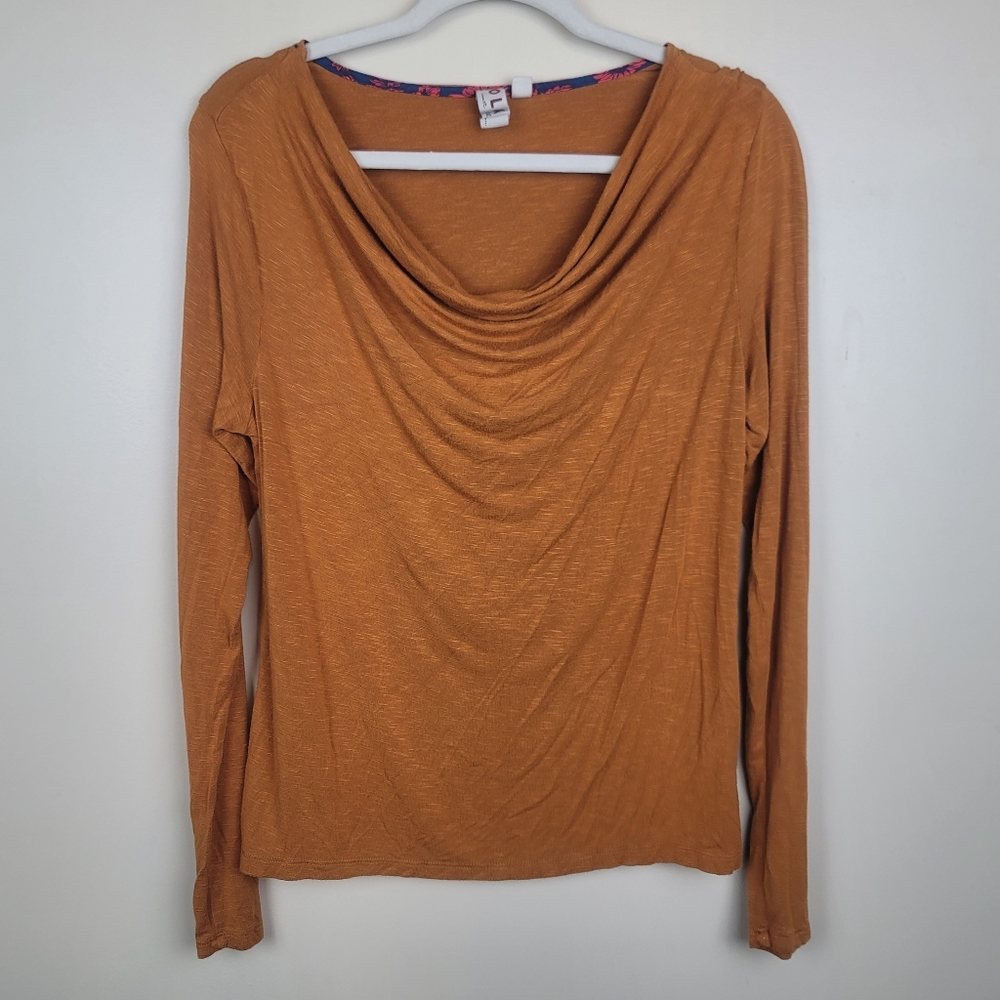 FIRM | Anthropologie | Dolan Mustard Cowel Neck Long Sleeve Top size S